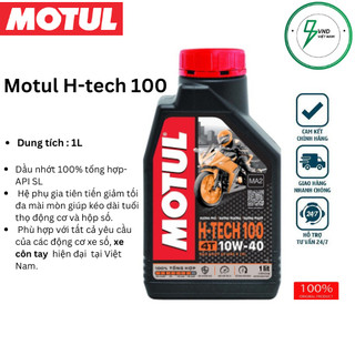  Dầu nhớt xe máy MOTUL H-Tech 100   7000 mẫu mới   10W40  1L  