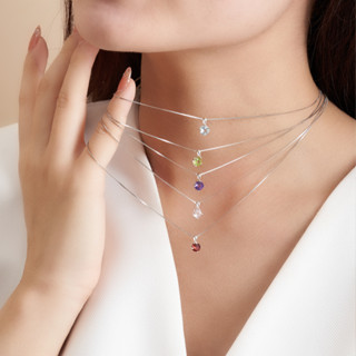  Dây chuyền nữ bạc mặt đá phong thủy tự nhiên năng lượng tích cực may mắn tình yêu Udum quà tặng 