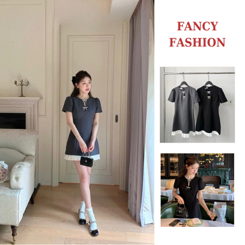 Váy Thiết Kế Xước Thái Chân Xếp Ly Trắng Kèm Tang Nơ Rời 2 Màu Siêu Xinh (V44)