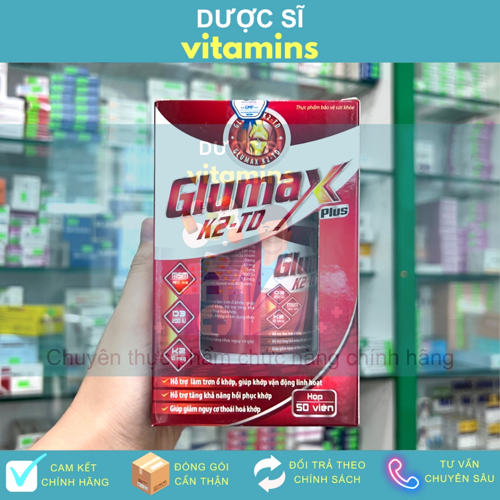 🍀 Glumax K2-TD Plus - Viên Uống Xương Khớp, Giúp Hỗ Trợ Phục Hồi Chức Năng Sụn Khớp