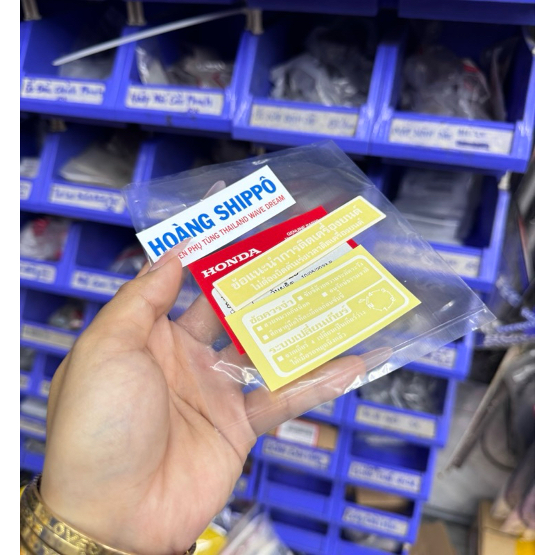 2 miếng tem dán yếm wave 110 chính hãng honda