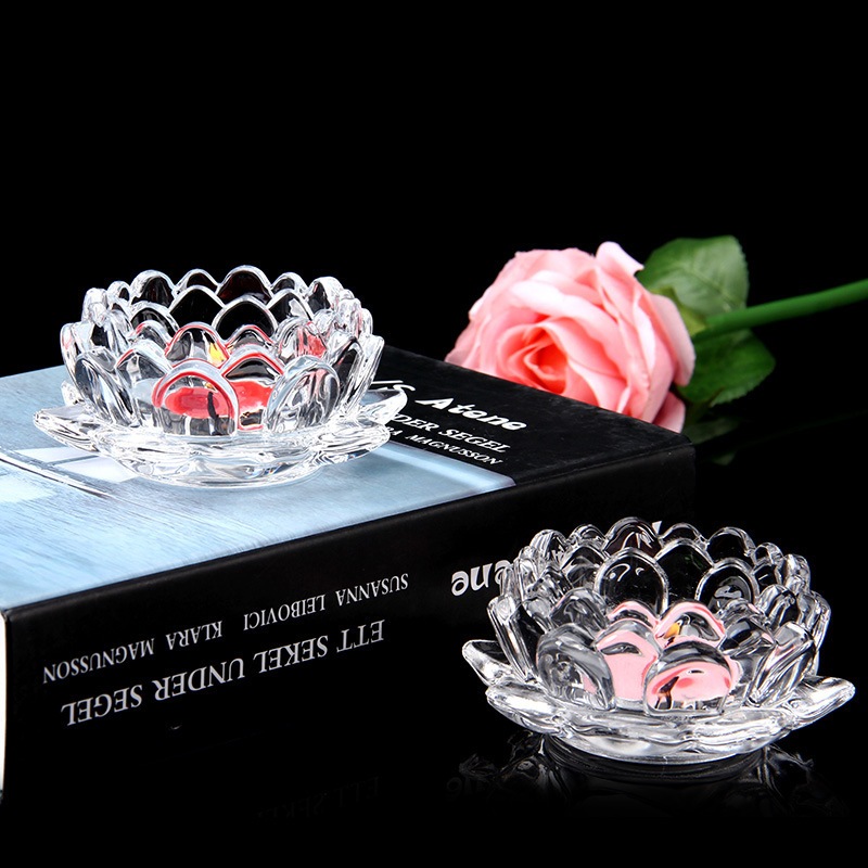 Đế Nến Liên Hoa Thủy Tinh Dâng Phật - Đế nến Hoa sen Làm  nến Cúng Dường