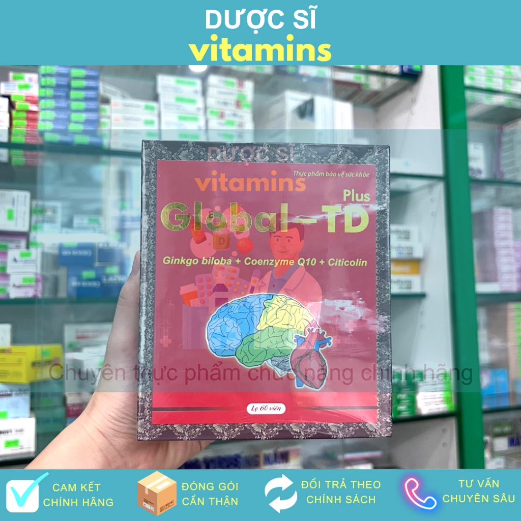 🍀 Viên Bổ Não Global-TD - Tăng Cường Lưu Thông Máu Lên Não, Cải Thiện Chức Năng và Sức Khỏe Của Não 