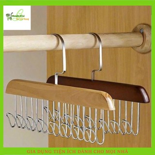 [ Combo 5 ] Móc Treo Đồ Lót 8 Nhánh Tiết Kiệm Không Gian Xoay 360 Độ, Móc Gỗ Treo Thắt Lưng, Cà Vạt Đa Năng,