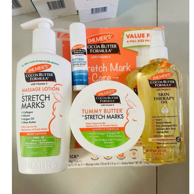 (nhap US by Jesse Mart ) Set 4 chai Kem dưỡng rạn da cho bà bầu Palmer's Cocoa Butter