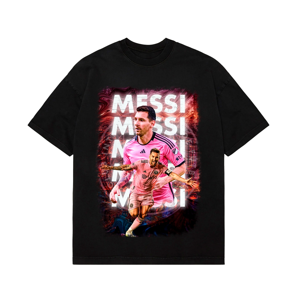 Áo thun Messi màu đen unisex nam nữ form rộng M10 Messi Goat_THS09012521