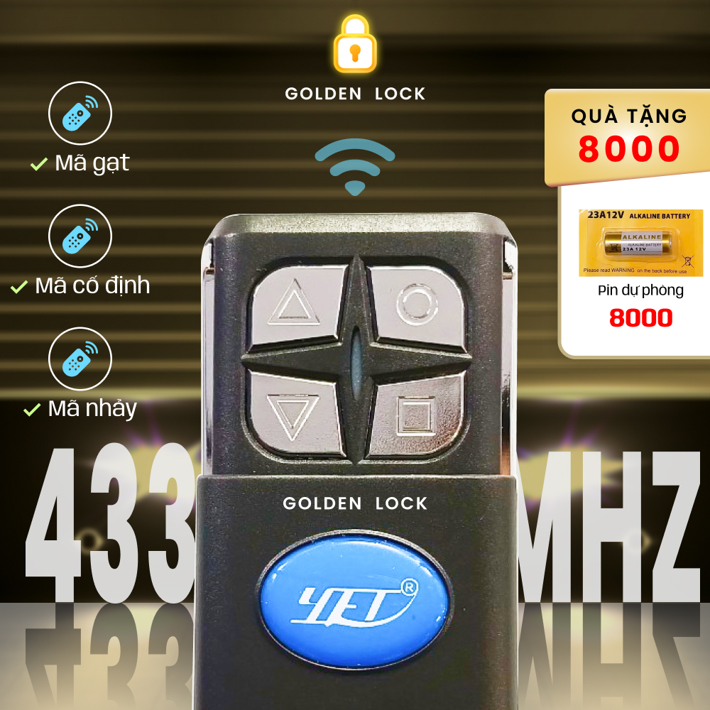 Remote cửa cuốn thông minh YET sóng 433, 315, 365, 336 (chuyên mã nhảy, gạt, cố định)