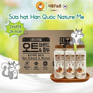  Thùng Sữa Hạt Yến Mạch Óc Chó Hạnh Nhân Nature Meal Hàn Quốc  250ml x 12 Chai  