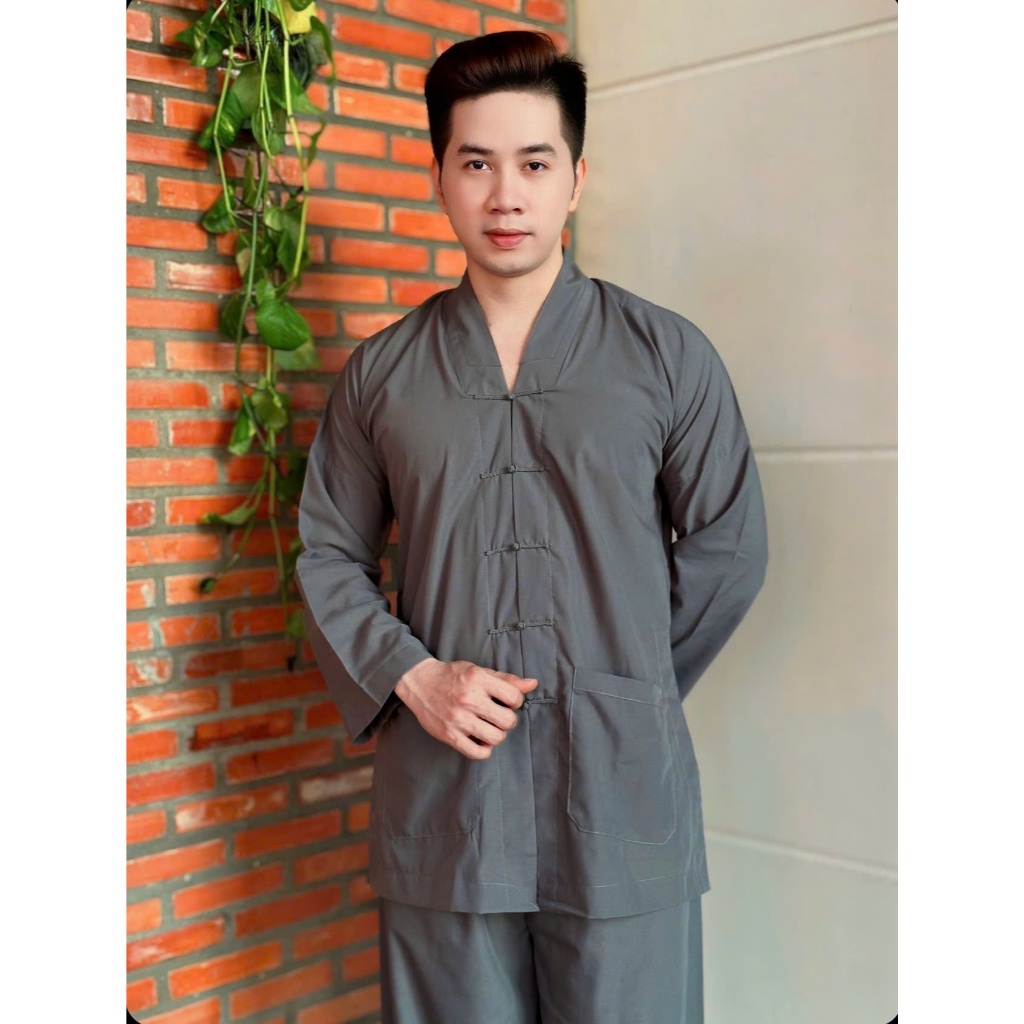 BỘ ĐỒ LAM ĐI CHÙA KIỂU LA HÁN PHẬT TỬ - NAM NỮ ĐỀU MẶC ĐƯỢC CHẤT VẢI KATE MỀM