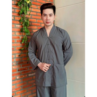 BỘ ĐỒ LAM ĐI CHÙA KIỂU LA HÁN PHẬT TỬ - NAM NỮ ĐỀU MẶC ĐƯỢC CHẤT VẢI KATE MỀM