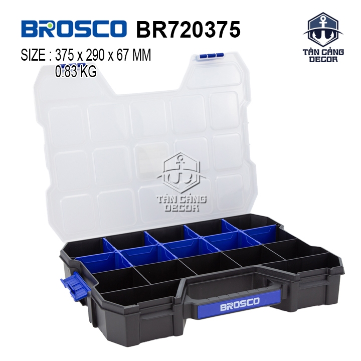 Hộp Đựng Linh Kiện 17 Ngăn Brosco BR720375
