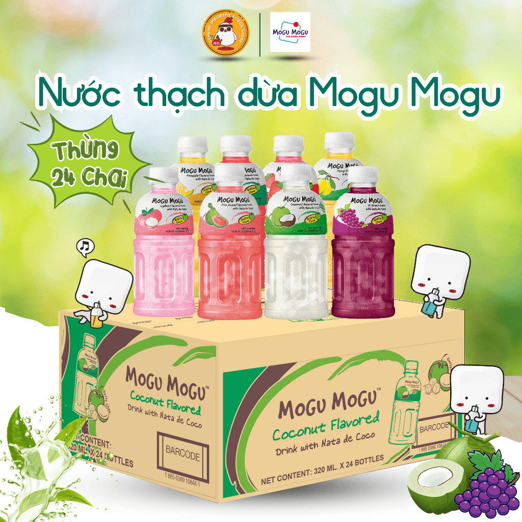 Thùng 24 Chai Nước Thạch Dừa  MOGU MOGU