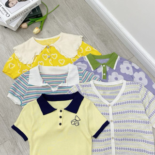 🍒 Topic 4 HY New & Thanh Lý Áo Len Móc, Áo Mongtoghi Kiểu Crt Cổ Vuông Tay Phồng Trendy Dành Cho Nữ Nhiều Mẫu New 💯 Tag🍒