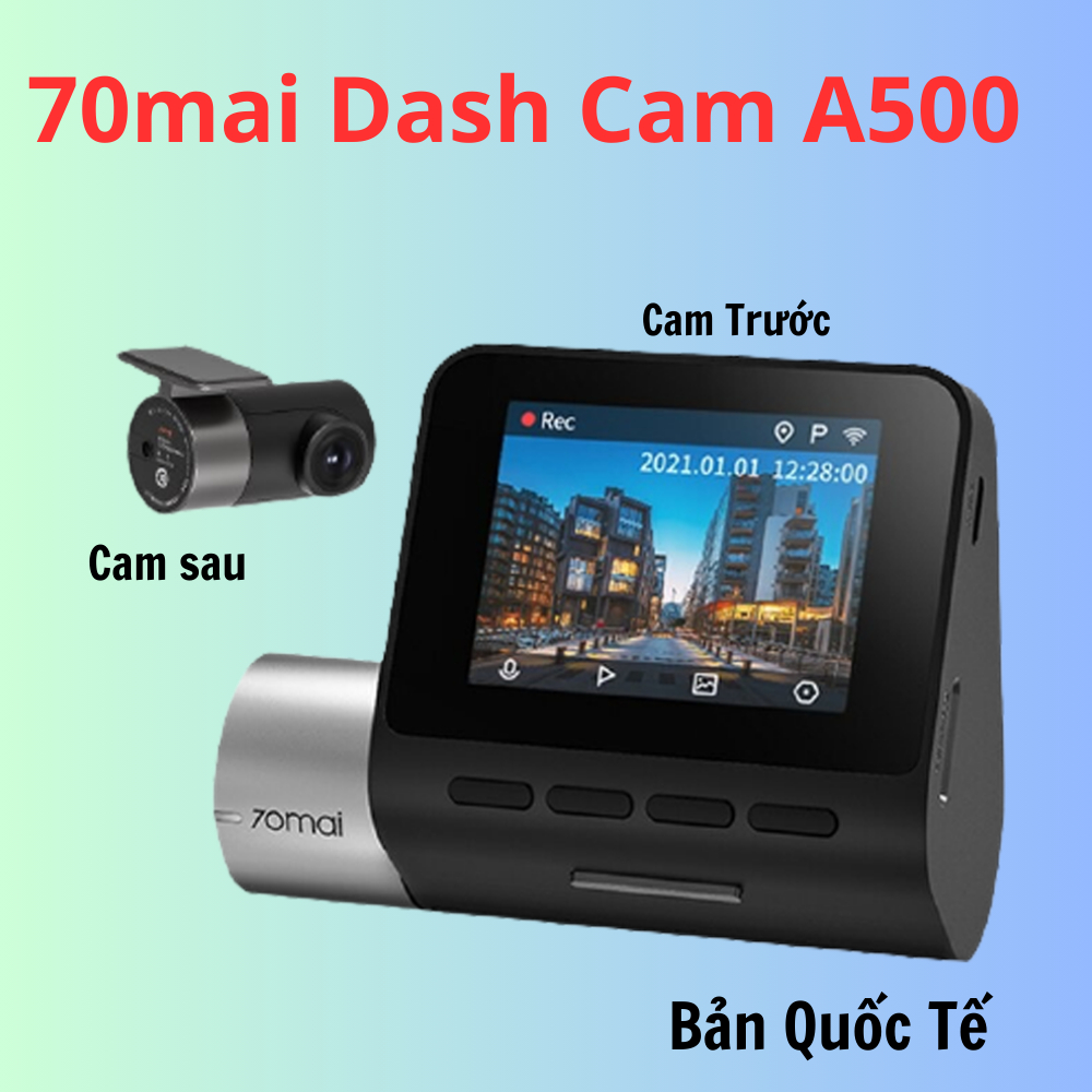 Camera hành trình 70mai Dash Cam Pro Plus A500s - Phiên Bản Quốc tế. Tích hợp sẵn GPS