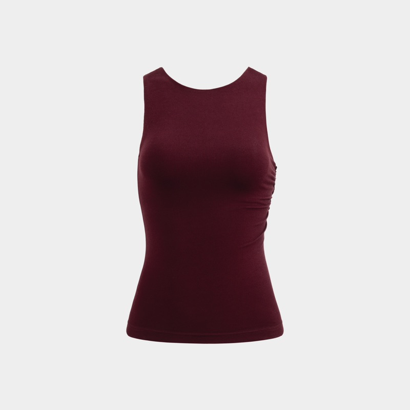 ( TANKTOP-BWB01) Áo ba lỗ kiểu nhún eo, hai lớp đơn giản | BAHYCHIC