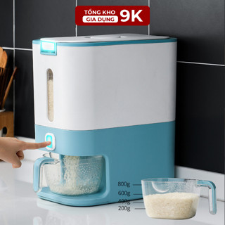 Thùng Đựng Gạo Chống Ẩm Mốc 12kg Thùng Gạo Chất Liệu Nhựa PP Cao Cấp Độ Bền Cao Có Nút Ấn Lấy Gạo Tiện Lợi. TKVA 120