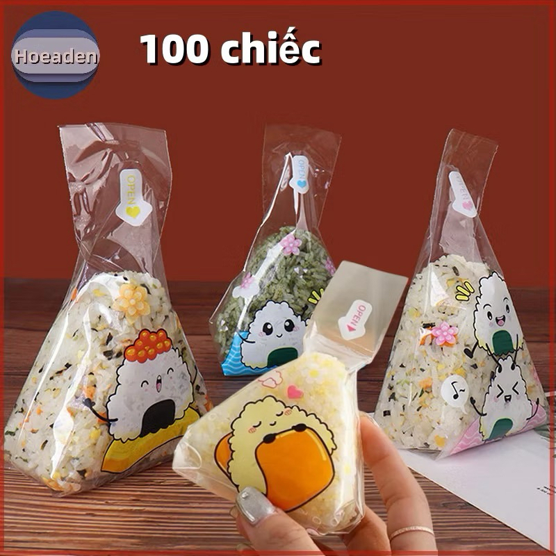 COMBO 500 túi đựng cơm nắm tam giác - Túi cơm nắm +tặng 3 tấm miếng dán sticker khi mua 1000c