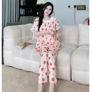 Bộ đồ bầu và sau sinh bigsize chất lanh lụa dáng tay ngắn quần dài cực đẹp,có đủ size đến 110kg