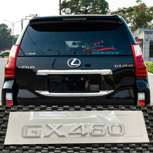 logo chữ nổi GX460 dán đuôi xe ô tô Lexus, chất liệu nhựa ABS cao cấp