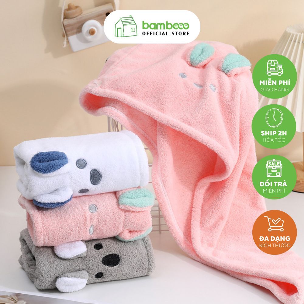 Khăn quấn tóc BAMBOO ECO mềm mại, siêu thấm hút, giúp tóc nhanh khô nhanh chóng