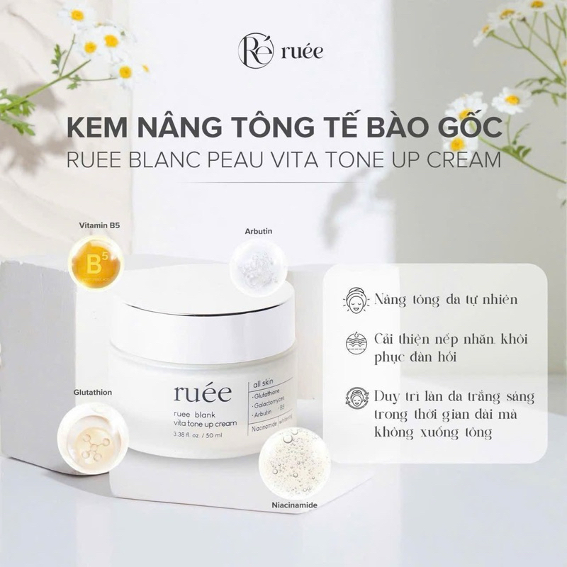 Kem Nâng Tông Tế Bào Gốc  RUEE BLANC PEAU VITA Tone Up Cream 50ml