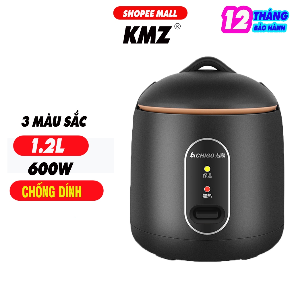 [BH 1 NĂM] Nồi Cơm Điện Mini Chống Dính KMZ/CHIGO C889, Nấu Hầm Súp Cháo Đa Năng, Dung Tích 1,2L