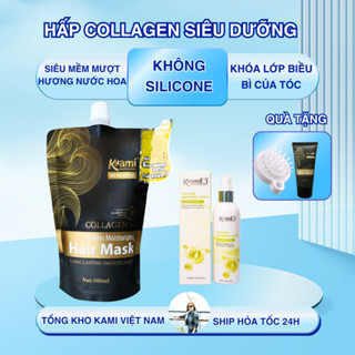 Kem Hấp Tóc collagen siêu dưỡng, Ủ Tóc Kami 500ml + Quà tặng
