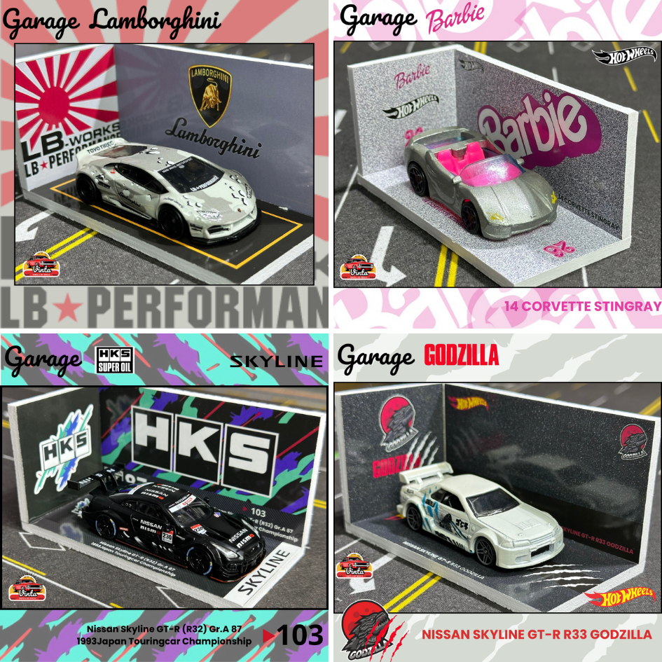 Garage trưng bày xe ô Tô mô hình Hot Wheels, Tomica - Nhiều mẫu - 1:64