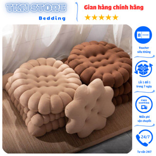 Đệm ngồi bệt , đệm lót ghế hình bánh quy đệm decor chất liệu nỉ nhung mềm mịn nhập khẩu hình bánh ngộ nghĩnh đáng yêu