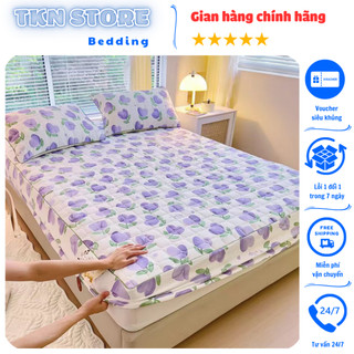 Ga chun trần bông bọc đệm cotton đũi xơ đậu nành sử dụng 4 mùa ga giường mùa hè chất liệu thoáng mát thấm hút mồ hôi 