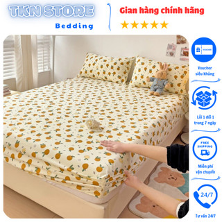 Bộ 3 món ga gối cotton đũi xơ đậu nành mùa hè Ga gối bọc đệm chất liệu thoáng mát thấm hút mồ hôi 