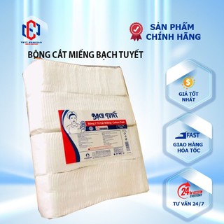 Bông y tế cắt miếng Bạch Tuyết  7cm x 7cm  hoặc  6.8cm x 6.8cm  - Bông cắt miếng Bạch Tuyết 