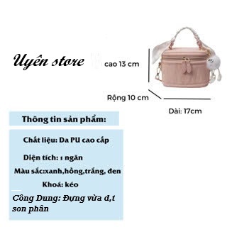 Túi Xách Nữ Đeo Chéo Đeo Vai Quai Xách Da Pu Sọc Vân Mix Charm Gấu Quảng Châu Cao Cấp Đi Tiệc Đi Chơi DK048 | BigBuy360 - bigbuy360.vn