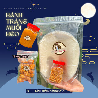 Combo bánh tráng muối béo TẶNG TÓP MỠ. Bánh tráng vân nguyễn 150gr Bánh tráng phơi sương, 1 hủ muối béo, 1 hủ hành phi