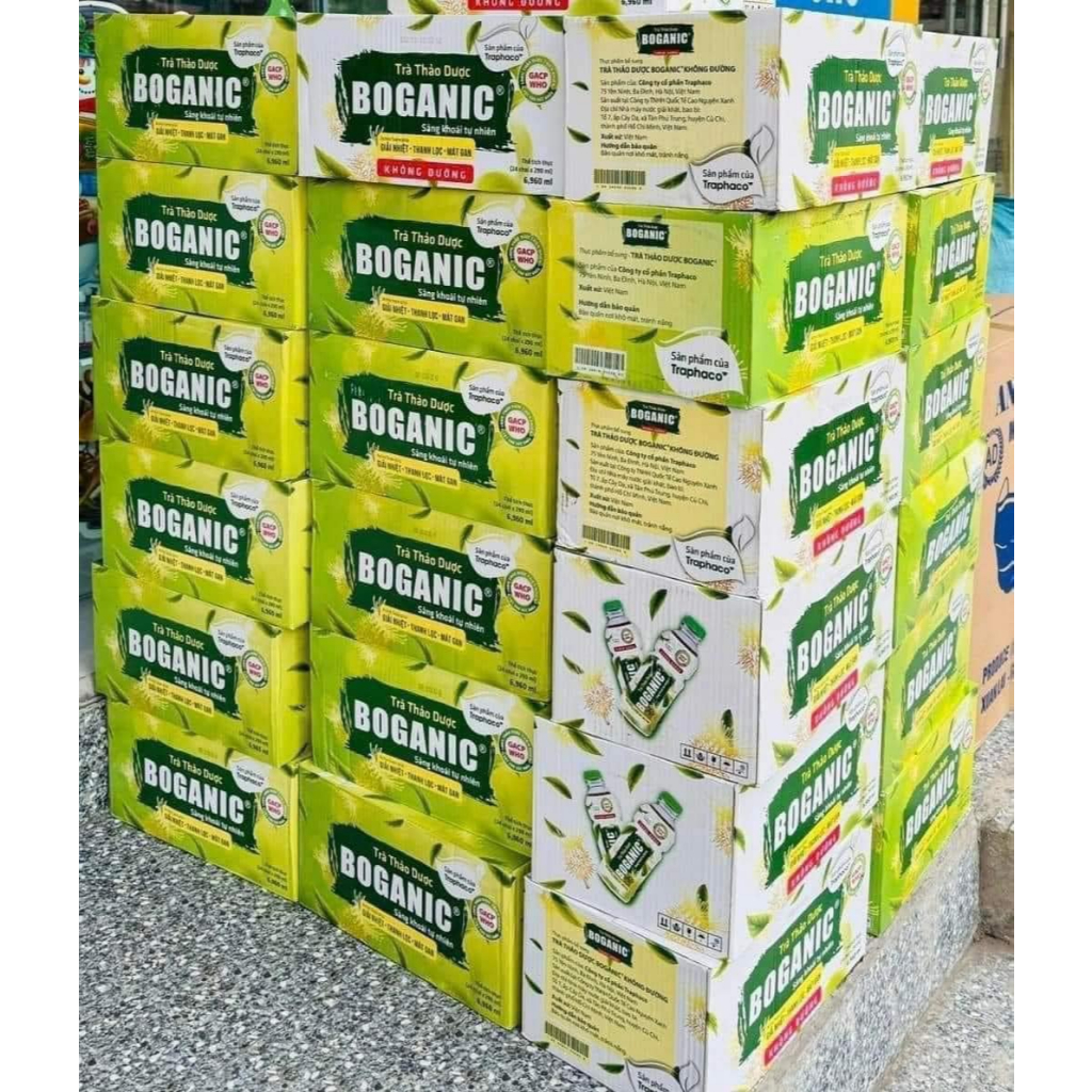 Trà thảo dược Boganic giải nhiệt, thanh lọc, mát gan (Chai To 455ml) thùng 24 chai Hàng date mới nhấ