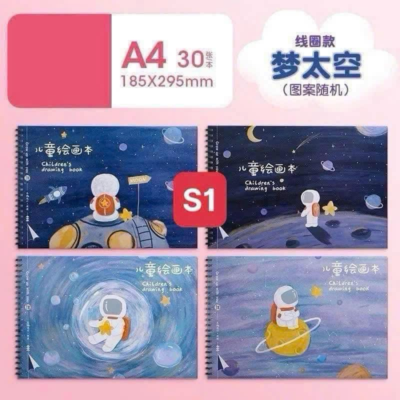 Vở vẽ A4  cho bé set 4 quyển