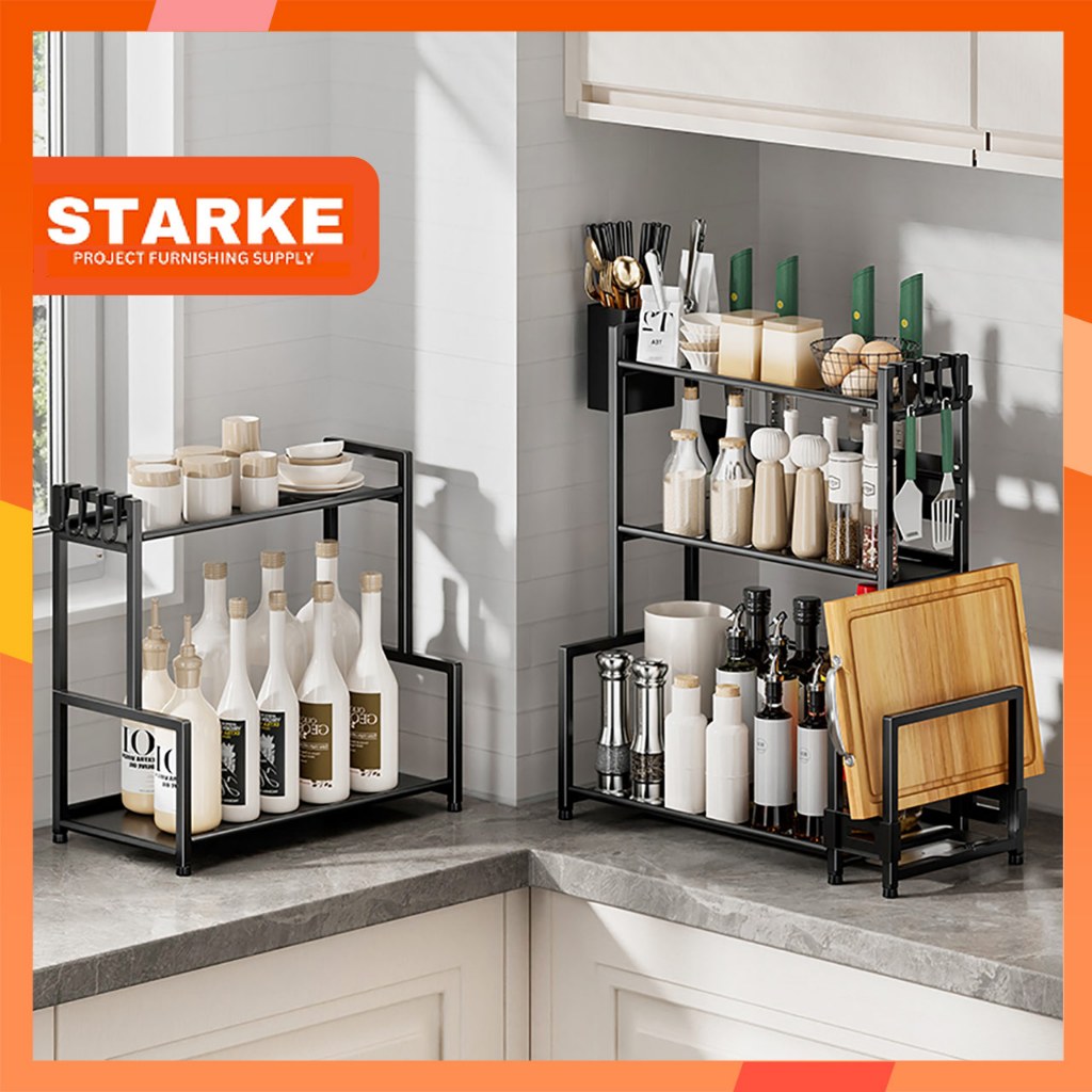 STARKE Kệ Đựng Gia Vị 3 tầng Kệ hũ gia vị để bát dao thớt