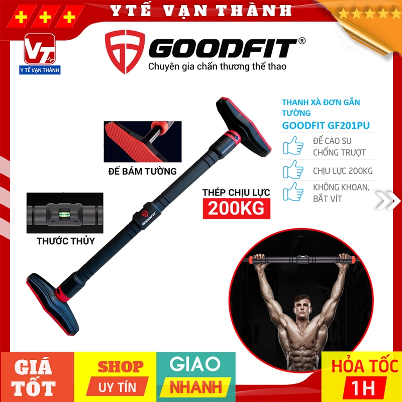 ✅ [TOÀN QUỐC] Thanh Xà Đơn Gắn Cửa, Xà Đơn Treo Tường GoodFit GF201PU | chịu lực 200kg, chốt khóa ch