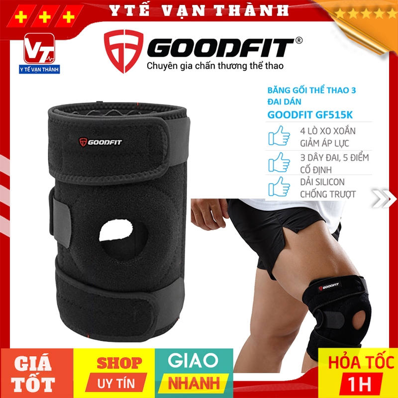 ✅ Băng Gối Thể Thao 3 Đai Dán GoodFit GF515K | Băng đầu gối, Đai hỗ trợ đầu gối -VT1261