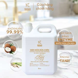  Men Dừa Rửa Chén Bát Thiên Nhiên KONUS Homecare Tinh Dầu Sả Chanh Nước Dừa Lên Men Làm Sạch Dầu Mỡ 