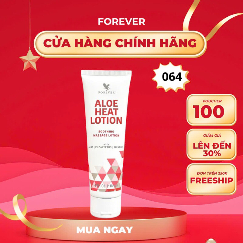 Dầu Nóng Massage Aloe Heat Lotion #064FLP – Làm Ấm, Thư Giãn Cơ Bắp, Giảm Mỏi Căng Cơ. Tuýp 118ml