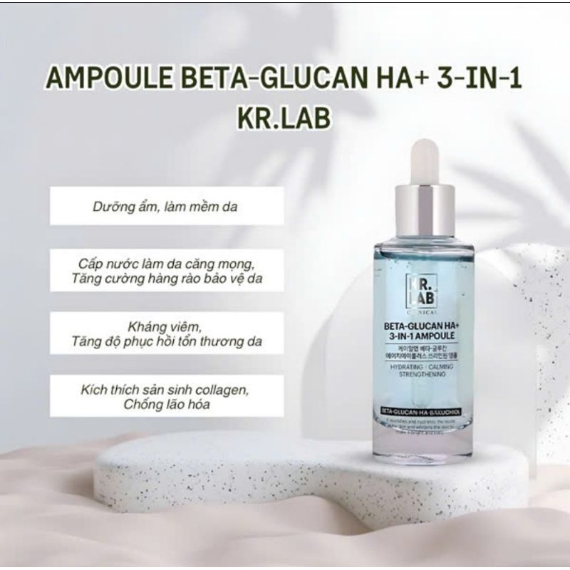 Serum Ampoule Beta Glucan HA+ Kr.Lab - Chai 50mL