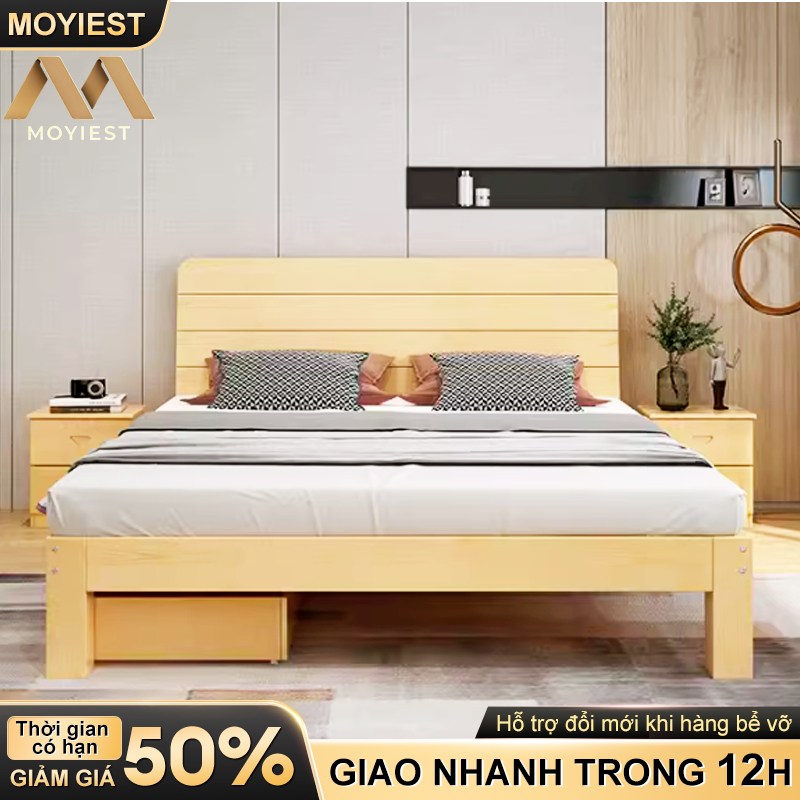 MY Giường Ngủ Gỗ Thông Cao Cấp  Tự Nhiên Bền đẹp Nhiều Kích Thước Giường ngủ gỗ Phong Cách Hiện Đại | BigBuy360 - bigbuy360.vn