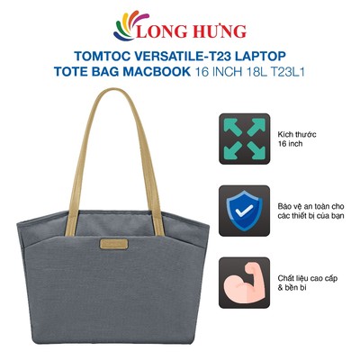 Túi xách Tomtoc Versatile-T23 Laptop Tote Bag MacBook 16 inch 18L T23L1 - Hàng chính hãng