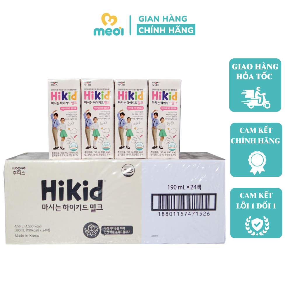 THÙNG sữa Hikid pha sẵn, sữa công thức pha sẵn Hikid hỗ trợ phát triển chiều cao tối đa, thùng 24 hộ