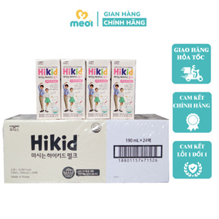 THÙNG sữa Hikid pha sẵn, sữa công thức pha sẵn Hikid hỗ trợ phát triển chiều cao tối đa, thùng 24 hộp *190ml - Mẹ Ơi