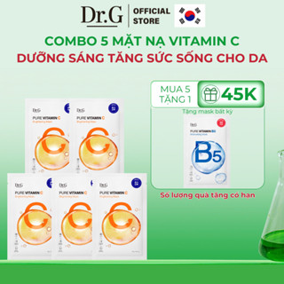 COMBO 5 Mặt Nạ Giấy Dưỡng Sáng Dr.G Pure Vitamin C Brightening Mask Giúp Tăng Cường Sức Sống Cho Làn Da