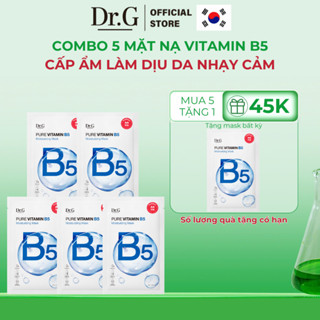 Combo 5 Mặt nạ dưỡng ẩm và làm dịu da nhạy cảm Dr.G Pure Vitamin B5 Moisturizing Mask