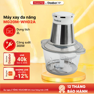 Máy xay thịt Gaabor MG20M-WH02A dung tích 2L xay rau củ sinh tố tỏi ớt đa năng 4 lưỡi dao tô nhựa