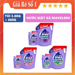 Combo Túi Nước Giặt Xả 3.8kg + Túi Nước Giặt Xả 450g MaxKleen Màu Ngẫu Nhiên